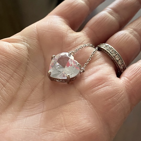 The Bubble Heart white sapphire ❤️ 925 Pendant necklace - Picture 6 of 12